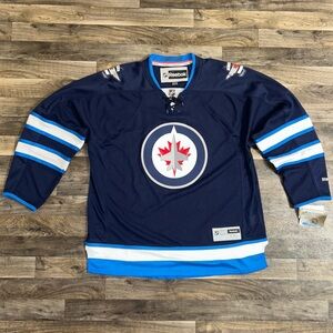 Reebok Winnipeg Jets NHL Premier Jersey XXL Navy Blue Official Hockey NWT